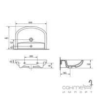Раковина мебельная Cersanit Arteco 60 CCWS1008361747 c отверстием для арматуры