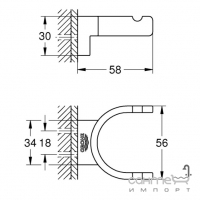 Крючок двойной Grohe Selection 41049000 хром