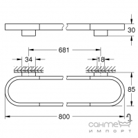 Держатель для полотенец 80см Grohe Selection 41058000 хром