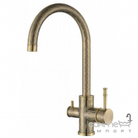 Смеситель для кухни с подключением к фильтру AquaSanita 2963 311 Decor Old Brass