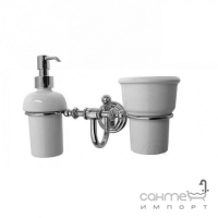 Дозатор жидкого мыла со стаканом подвесные Pacini & Saccardi Rome 30056-D/С хром
