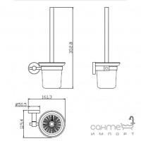 Туалетний йоржик Genwec Gerunda (нержавіюча сталь, біле скло) GW05 07 04 01