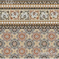 Напольная плитка, декор под мозаику 44X44 Realonda CARTAGO PERSA CENEFA (коричневая)