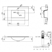 Раковина врезная Qtap Albatross E QT01119070EW белый