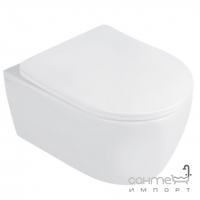 Підвісний унітаз із сидінням soft-close дюропласт Qtap Linnet QT0331106W білий