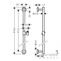 Штанга для душа Hansgrohe Unica Comfort 26402000 хром