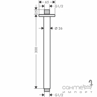 Потолочный кронштейн для верхнего душа Hansgrohe Vernis Shape 26407000 хром