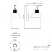 Дозатор жидкого мыла настенный Genwec Cartago (хром, матовое белое стекло) GW05 05 05 02