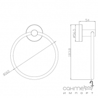 Настенный кольцевой держатель полотенец Genwec Cartago (хром) GW05 10 05 02