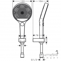 Душевой гарнитур без смесителя Hansgrohe Rainfinity 26851000 хром