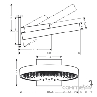 Верхний душ с кронштейном Hansgrohe Rainfinity 360 3jet 26234700 матовый белый