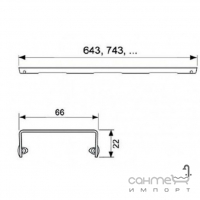 Решётка прямого дренажного канала TECE TECEdrainline Quadratum 601251 нержавеющая сталь