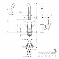 Смеситель для кухни, для проточных водонагревателей Hansgrohe Focus M41 31822000 хром