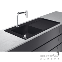 Кухонна мийка із граніту silicatec + змішувач для кухні Hansgrohe C51-F450-12 43228000