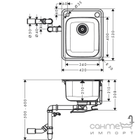 Кухонна мийка з нержавіючої сталі Hansgrohe S412-F340 43334800 хром