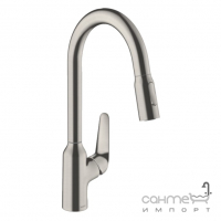 Смеситель для кухни с вытяжным изливом Hansgrohe Focus M42 71800800 нержавеющая сталь