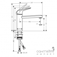 Змішувач для кухні Hansgrohe Focus M42 Eco 71805000 хром