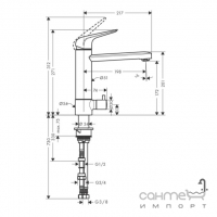 Смеситель для кухни с вентилем Hansgrohe Focus M42 71813000 хром