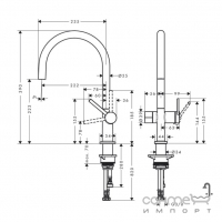 Смеситель для кухни с вентилем Hansgrohe Talis M54 72805000 хром