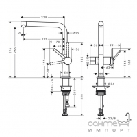 Смеситель для кухни с вентилем Hansgrohe Talis M54 72827000 хром