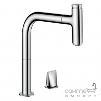 Смеситель для кухни на 2 отверстия, с вытяжным изливом Hansgrohe Metris Select M71 Eco 73825000 хром