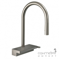 Смеситель для кухни с вытяжным изливом и каскадом Hansgrohe Aquno Select M81 73837800 нержавеющая сталь