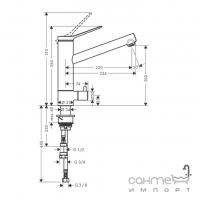 Смеситель для кухни с вентилем Hansgrohe Zesis M33 74808000 хром