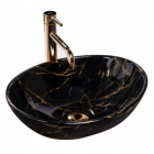 Раковина на стільницю Rea Sofia Black Marble Shiny REA-U5611 чорний мармур глянець