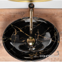 Раковина на столешницу Rea Sofia Black Marble Shiny REA-U5611 черный мрамор глянец