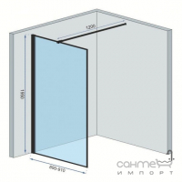 Бездверная душевая кабина Rea Bler 90 REA-K7638 черный/прозрачное стекло