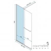 Бездверна душова кабіна Rea Cortis 100 REA-K7210 хром/прозоре скло