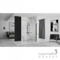 Бездверна душова кабіна Rea Cortis Black 100 REA-K7740 чорний/прозоре скло