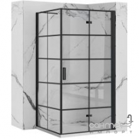 Бічна нерухома стінка душової кабіни Rea Molier Black 80 REA-K8412 чорна/прозоре скло