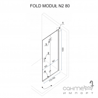Бічна частина душової кабіни Rea Fold Modul 80 REA-K7443 хром/прозоре скло