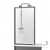 Шторка на ванну Rea Lagos REA-K7633 черный/прозрачное стекло