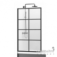 Шторка на ванну Rea Lagos-1 REA-K4569 черный/прозрачное стекло