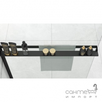 Полиця з тримачем рушників для душової кабіни Rea Evo HOM-00652 чорна