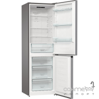 Отдельностоящий двухкамерный холодильник с нижней морозильной камерой Gorenje NRK 6191 ES 4 серебристый металлик