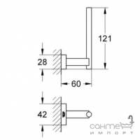 Тримач для туалетного паперу Grohe Essentials Cube 40623AL1 темний графіт