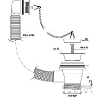 Слив для раковины McAlpine FVW1PC-B хром