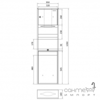 Настенный комплект: диспенсер для бумаги и урна Genwec Compact Furniture (нерж. сталь) GW09 08 04 01