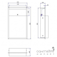 Встраеваемая компактная мусорная корзина Genwec Compact Furniture (нерж. сталь) GW09 15 04 01