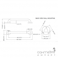 Поручень для ванної 400 мм Genwec Straight Bar (полірована нержавіюча сталь) GW11 02 04 02