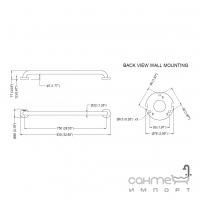 Поручень для ванной 750 мм Genwec Straight Bar (матовая нержавеющая сталь) GW11 04 04 01