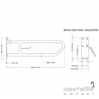 Поручень складной 800 мм с держателем бумаги Genwec Folding Bar (белый) GW11 07 03 00
