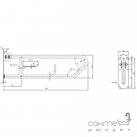 Поручень складаний 600 мм з тримачем паперу Genwec Folding Bar (матова нержавіюча сталь) GW11 08 04 01