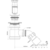 Сифон для душевого поддона McAlpine HC26S-ABB античная латунь