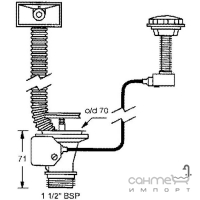 Слив для кухонной мойки McAlpine PUFS70R-CP хром