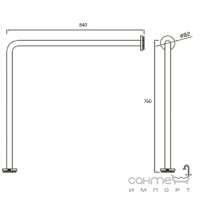 Поручень от стены к полу L90 Genwec Grab Bar (белый) GW11 14 03 00