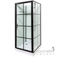 Душевой бокс Insana Agata 9900 прозрачное стекло, профиль черный, задние стенки белые